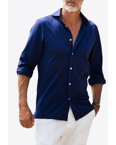 Les Canebiers Vallon Long-Sleeved Shirt - Blue