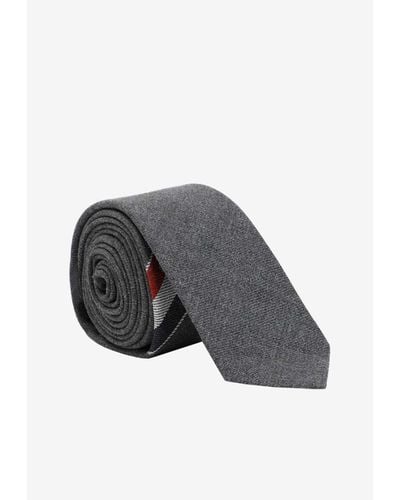 Thom Browne Stripe Wool Necktie - Grey