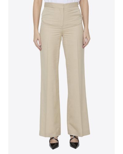 Stella McCartney Iconic Wide-Leg Tailored Trousers - Natural