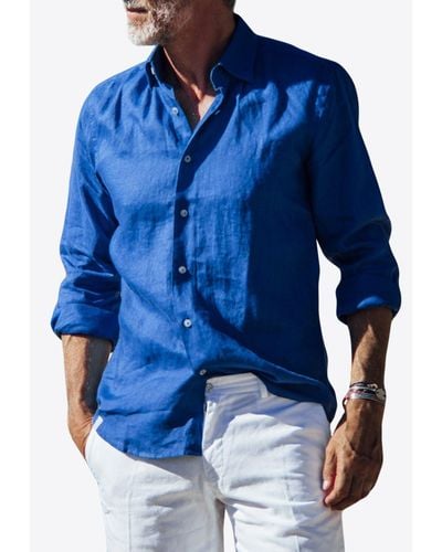 Les Canebiers Divin Button-Up Shirt - Blue