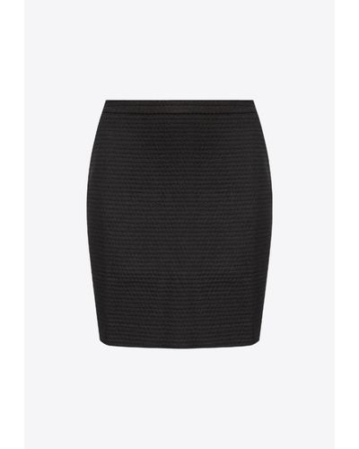 Emporio Armani Textured Mini Pencil Skirt - Black