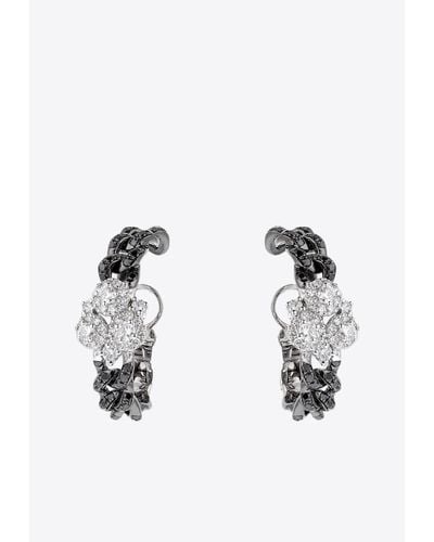 YEPREM Strada Diamond Hoop Earrings - White