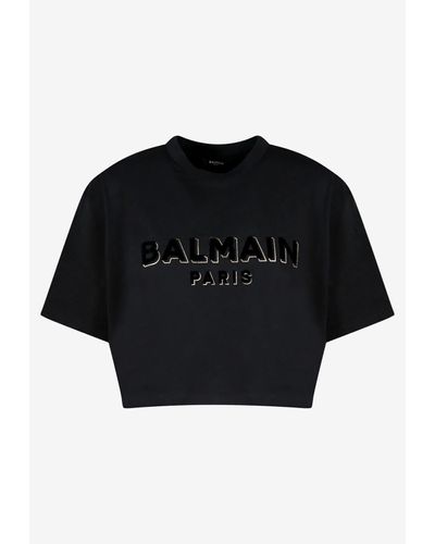 Balmain Cropped T-shirt - Black
