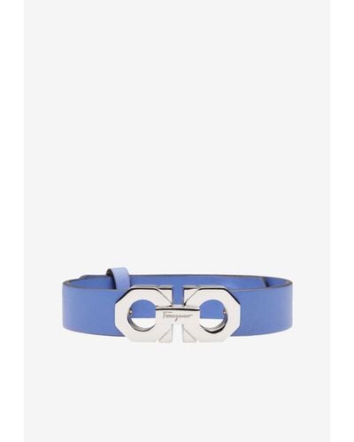 Ferragamo Gancini Leather Bracelet - Blue