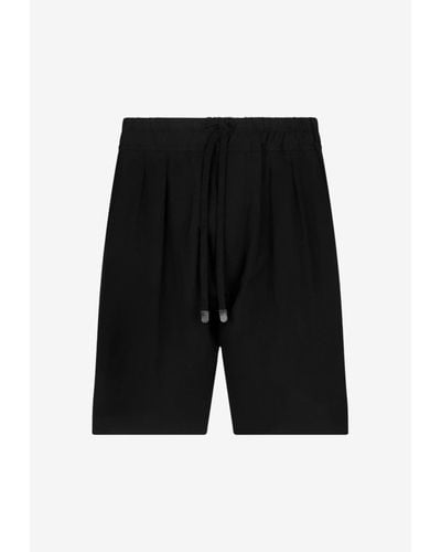 Tom Ford Pleated Drawstring Shorts - Black