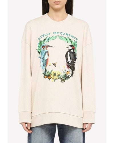 Stella McCartney Stella Mc Cartney Beige Sweatshirt With Embroidery - Natural