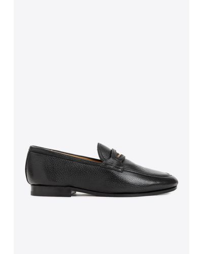 Bally Leather Logo-Plaque Loafers - Black