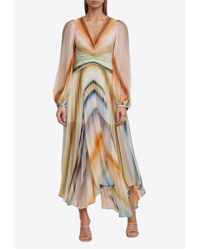 Acler Astone Pleated Midi Dress - Multicolor