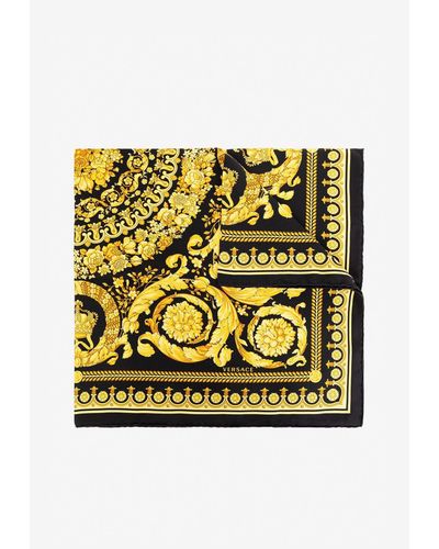 Versace Barocco Large Silk Foulard - Yellow