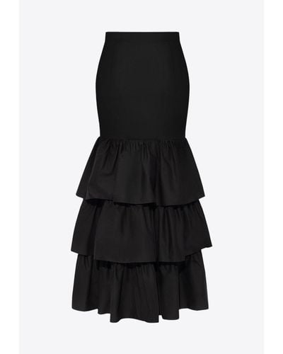 Moschino Ruffled Tiered Maxi Skirt - Black
