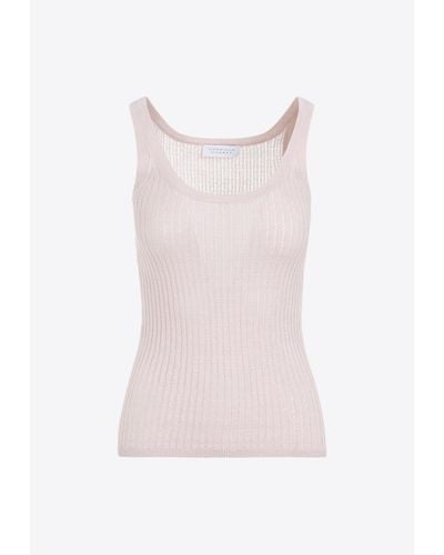 Gabriela Hearst Nevin Knitted Pointelle Tank Top - Pink