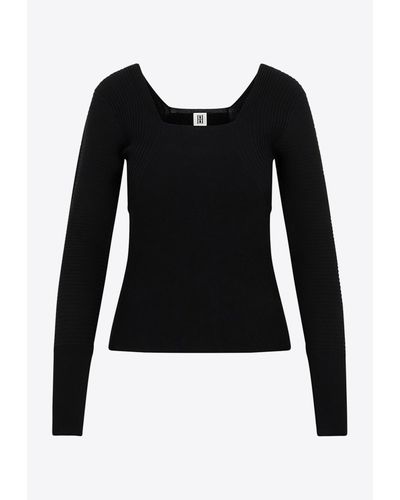 By Malene Birger Laril Long-Sleeved Knit Top - Black