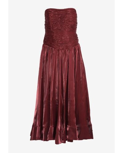 Aje. Pleated Regent Maxi Dress - Red