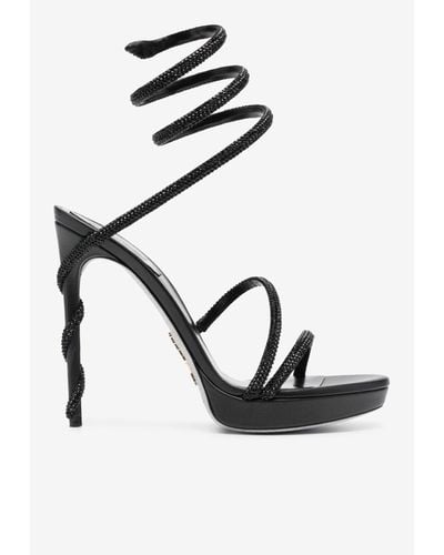 Rene Caovilla Margot 120 Crystal-Embellished Sandals - Black