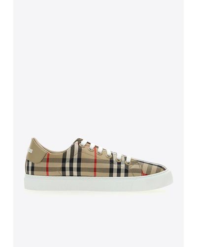 Burberry Vintage Check Low-Top Sneakers - White