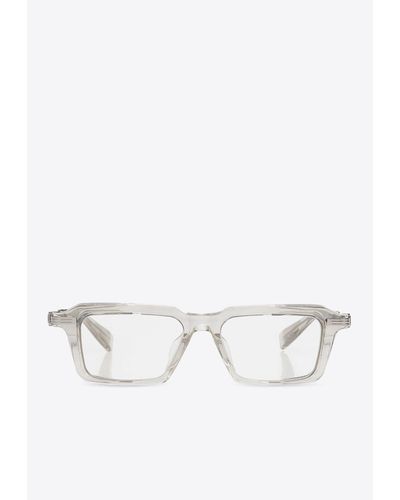 Balmain Optical Perforated Logo Glasses - White
