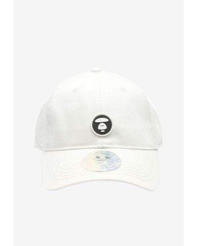 Aape Embroidered Now Baseball Cap - White