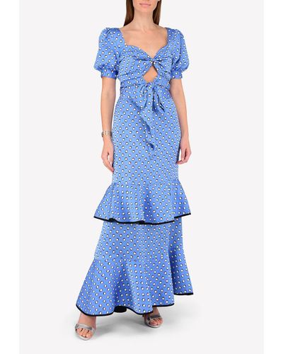 AZULU Rosemary Polka Dot Top With Scarlet Skirt - Blue