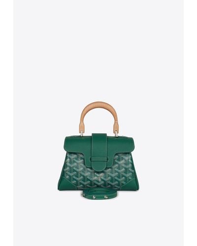 Goyard Mini Saïgon Souple Top Handle Bag With Palladium Hardware - Green
