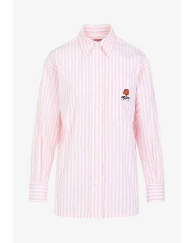 KENZO Boke 2.0 Long-Sleeved Striped Shirt - Pink