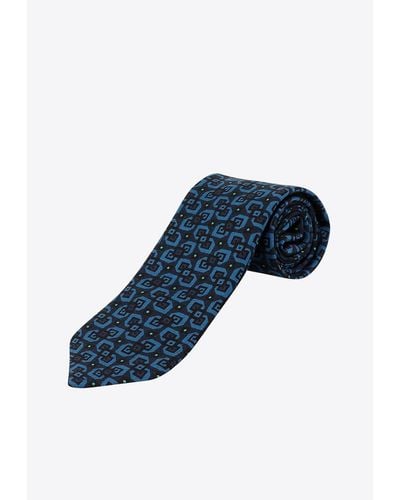 NICKY MILANO Patterned Wool-Blend Tie - Blue