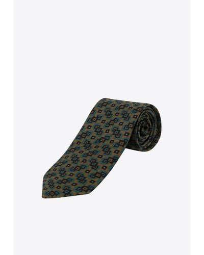 NICKY MILANO Patterned Wool-Blend Tie - Black
