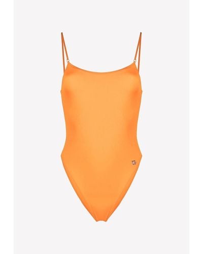 Dolce & Gabbana Backless One-Piece Swimsuit - Orange