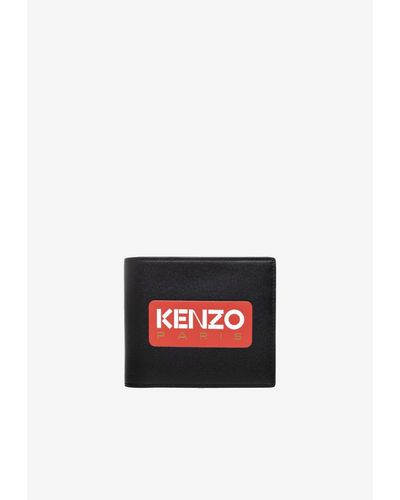 KENZO Logo Bi-Fold Leather Wallet - White
