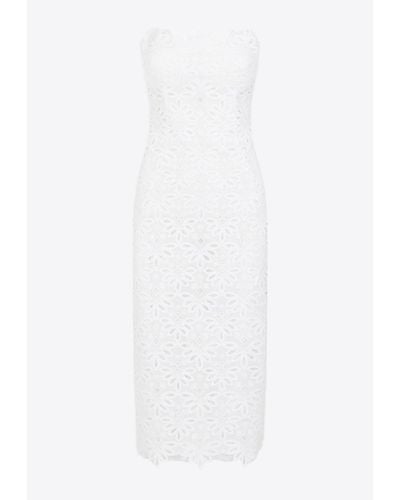 Ermanno Scervino Strapless Lace Midi Dress - White