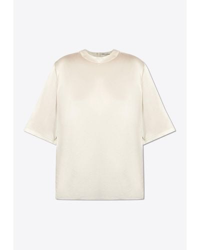 Saint Laurent Crewneck Silk T-Shirt - White