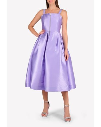 Alex Perry Alicia A-Line Dress With Pockets - Purple