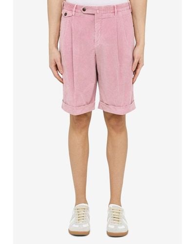 PT Torino Velvet Bermuda Shorts - Pink