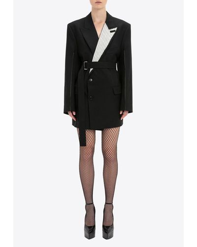 Victoria Beckham Double-Breasted Mini Blazer Dress - Black