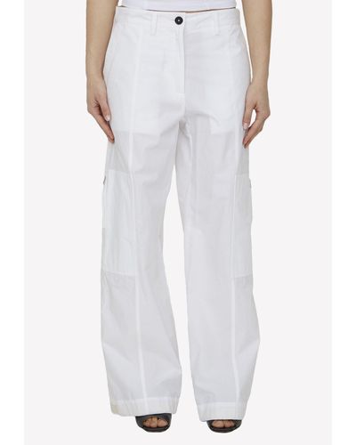Jil Sander Wide-Leg Cargo Trousers - White