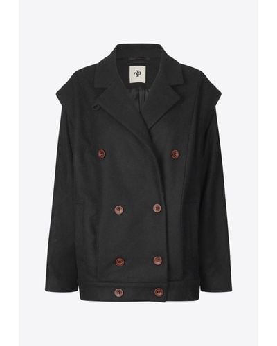 THE GARMENT Manhattan Double-Breasted Coat - Black