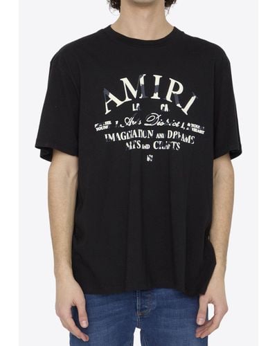 Amiri Soft Cotton Jersey Logo T Shirt. - Black