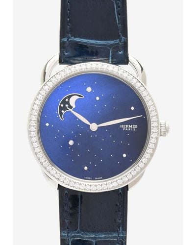 Hermès Large Arceau Petite Lune 38Mm Watch - Gray