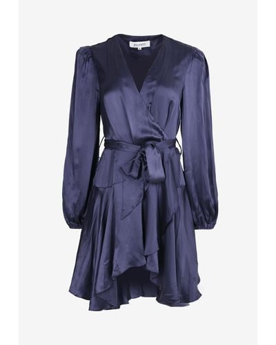 Elliatt Maren Mini Silk Dress - Blue