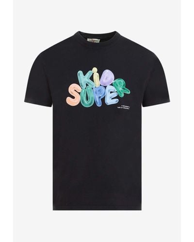 Kidsuper Bubble Logo Crewneck T-Shirt - Black