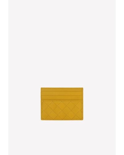 Bottega Veneta Intrecciato Leather Cardholder - Yellow