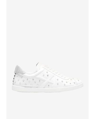 Aquazzura The A Crystal Dot Sneakers - White