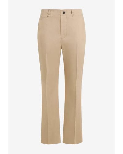 Saint Laurent Straight-Leg Tailored Trousers - Natural