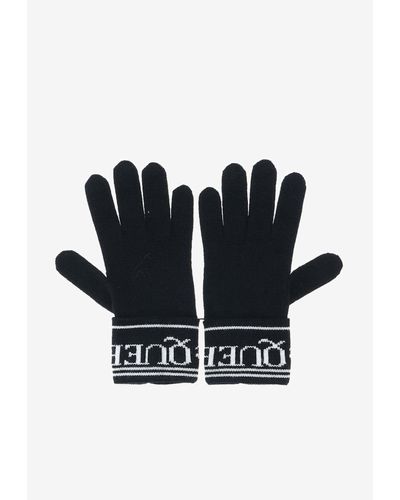 Alexander McQueen Logo-Jacquard Knitted Gloves - Black