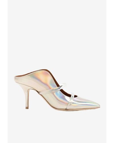 Malone Souliers Maureen 70 Holographic Leather Mules - Metallic