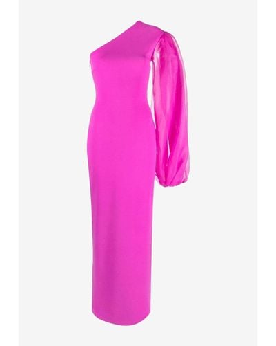 Solace London Hudson One-Shoulder Maxi Dress - Pink