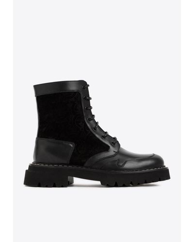Ferragamo Luri Lace-Up Ankle Boots - Black