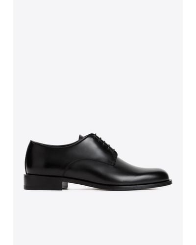 Giorgio Armani Leather Lace-Up Shoes - Black