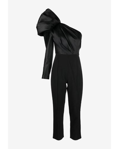 Solace London Nova One-shoulder Jumpsuit - Black