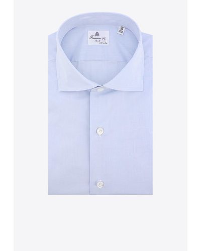 Finamore 1925 Long-Sleeved Button-Up Shirt - Blue