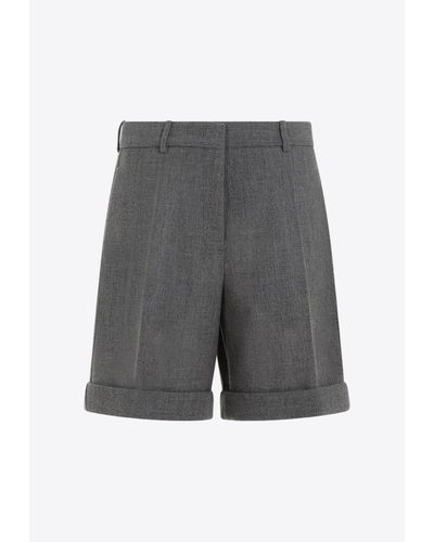 Jil Sander Tailored Wool Knee-Length Shorts - Gray